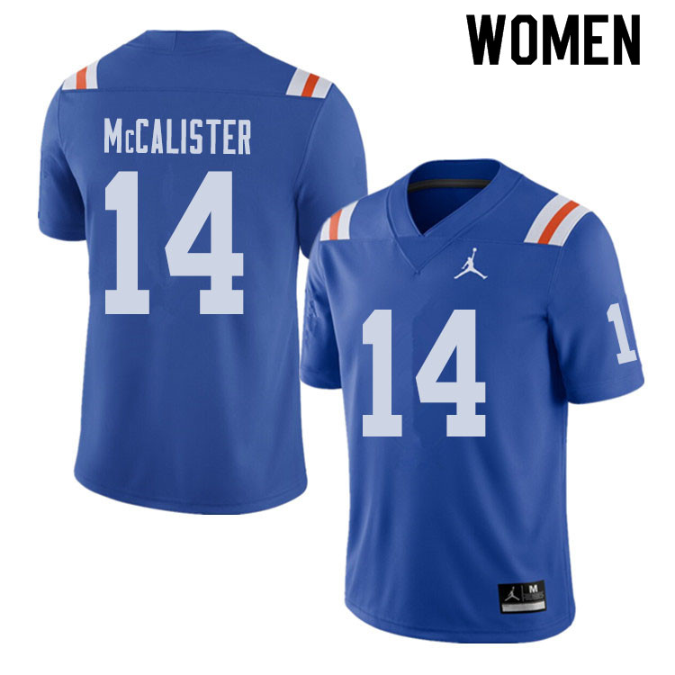Jordan Brand Women #14 Alex McCalister Florida Gators Throwback Alternate College Football Jerseys S - Click Image to Close